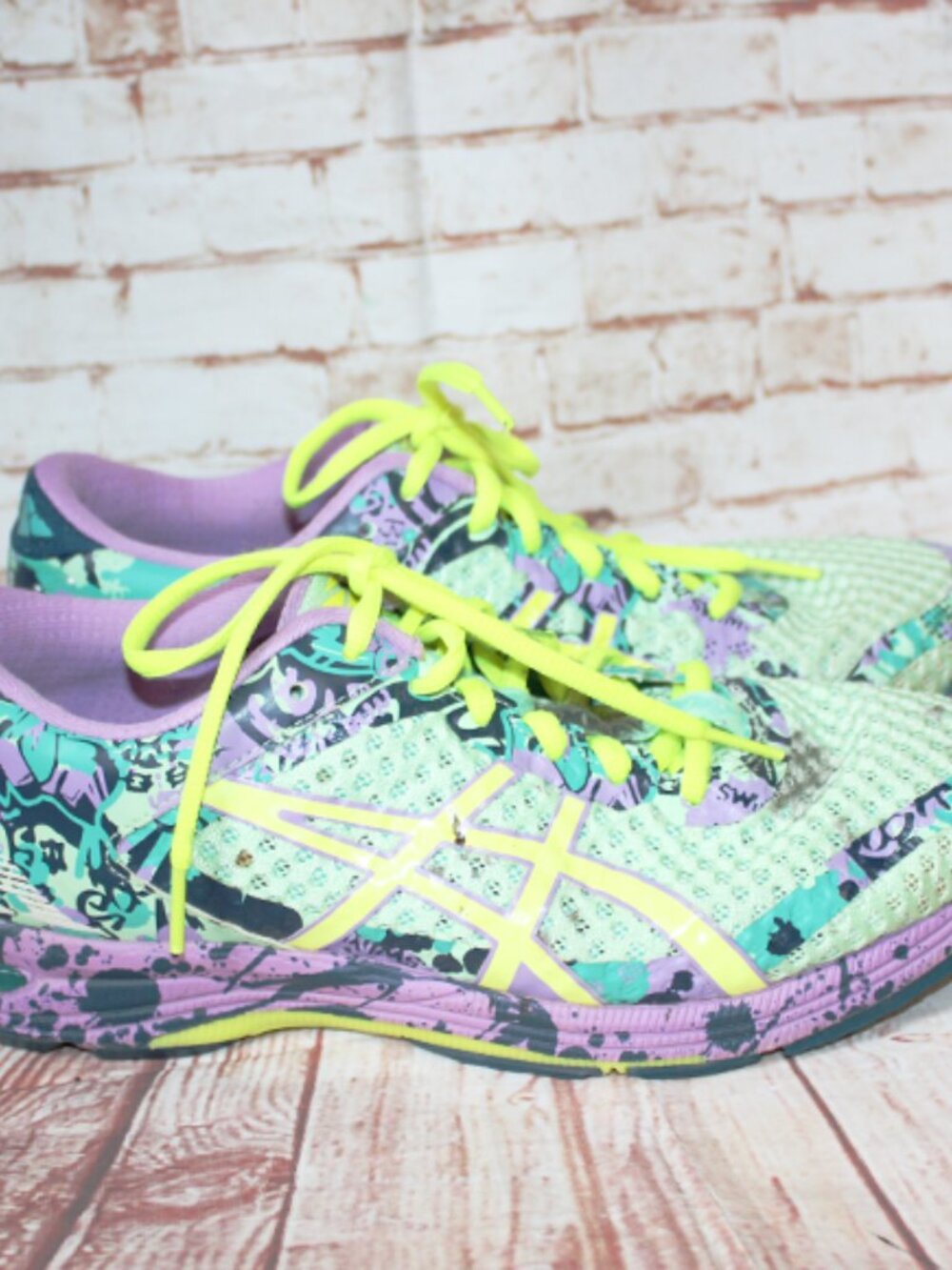 Asics GEL-Nimbus Dynamic Duomax Running Shoes T676N Purple Neon Yellow sz: 9 - Picture 6 of 9